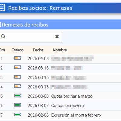 Remesas SEPA cuotas de socio